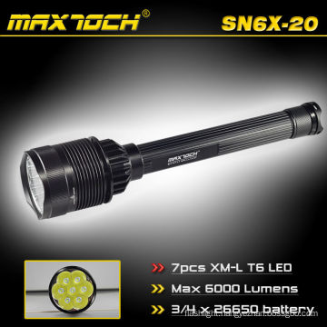 Maxtoch SN6X-20 High Power And Long-range 6000 Lumens 26650 Batteries And Charger Flashlight